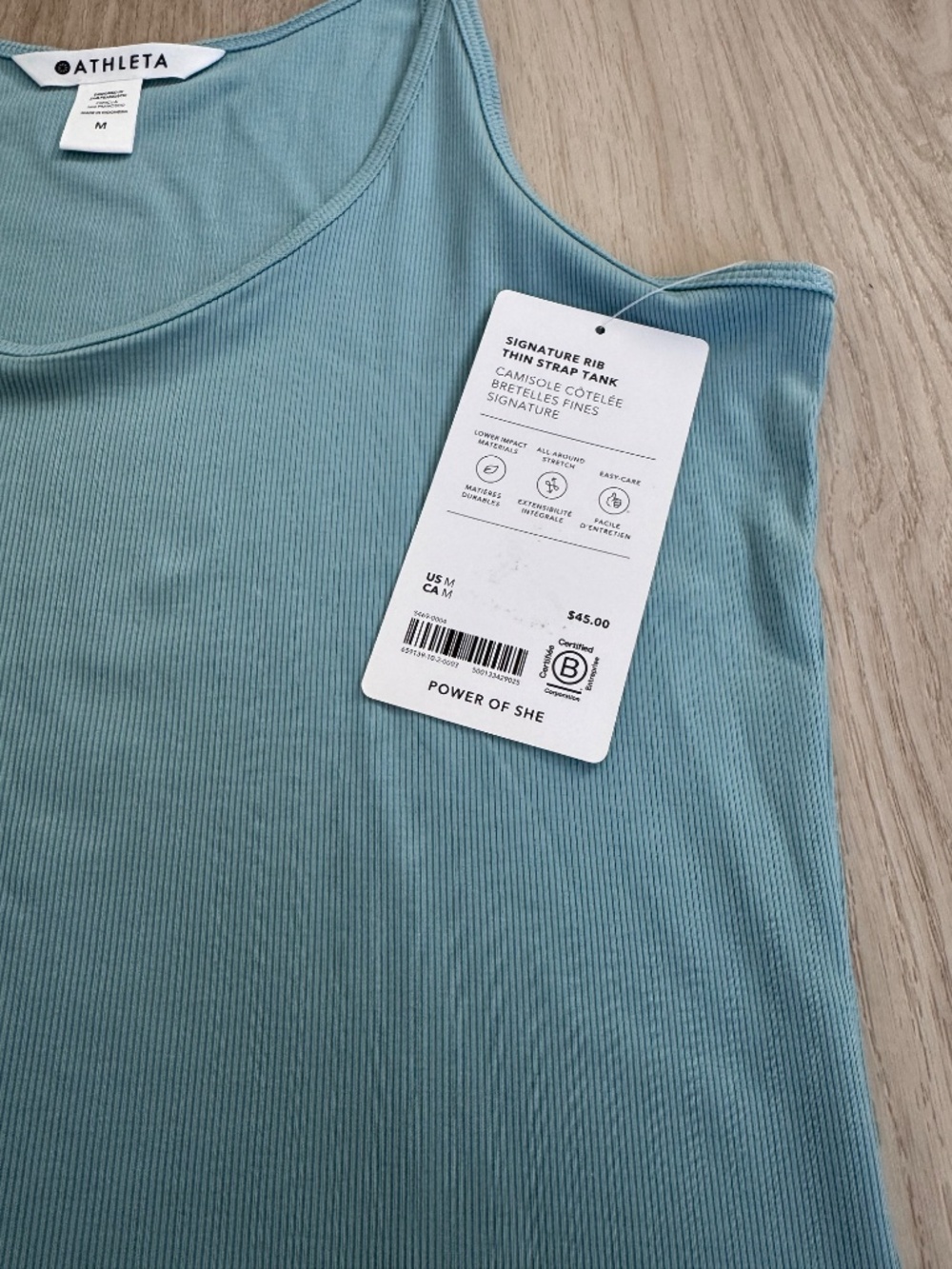 Athleta Signature Rib Thin Strap Tank - Size M - NWT - Waterloo Blue - Picture 4 of 4
